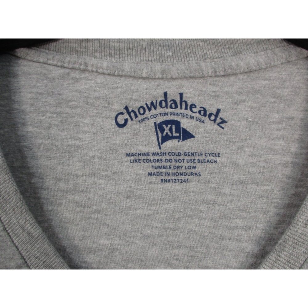 Chowdaheadz Billy Billy Graphic T-Shirt XL Gray V-Neck 100% Cotton Made In Hondu - Picture 5 of 7